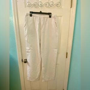 Men's White Cotton Beachy Cargo Like Pants